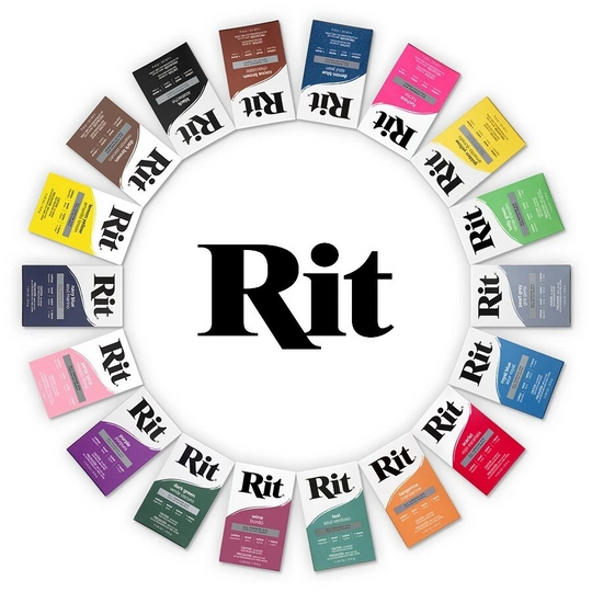 Rit All Purpose Powder Dye 1 1/8oz works on natural fibres and many synthetic blends