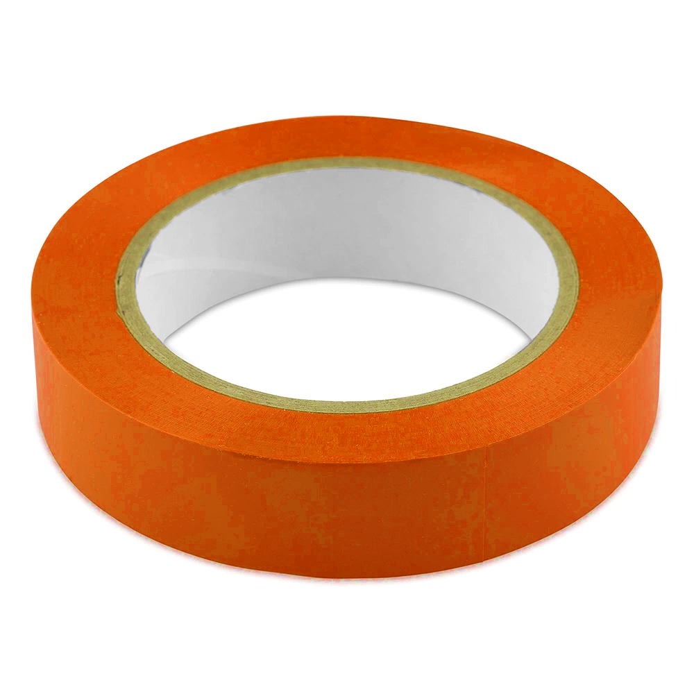Angelus 1-inch high-visibility orange vinyl tape for precision masking on sneaker midsoles and custom paint projects