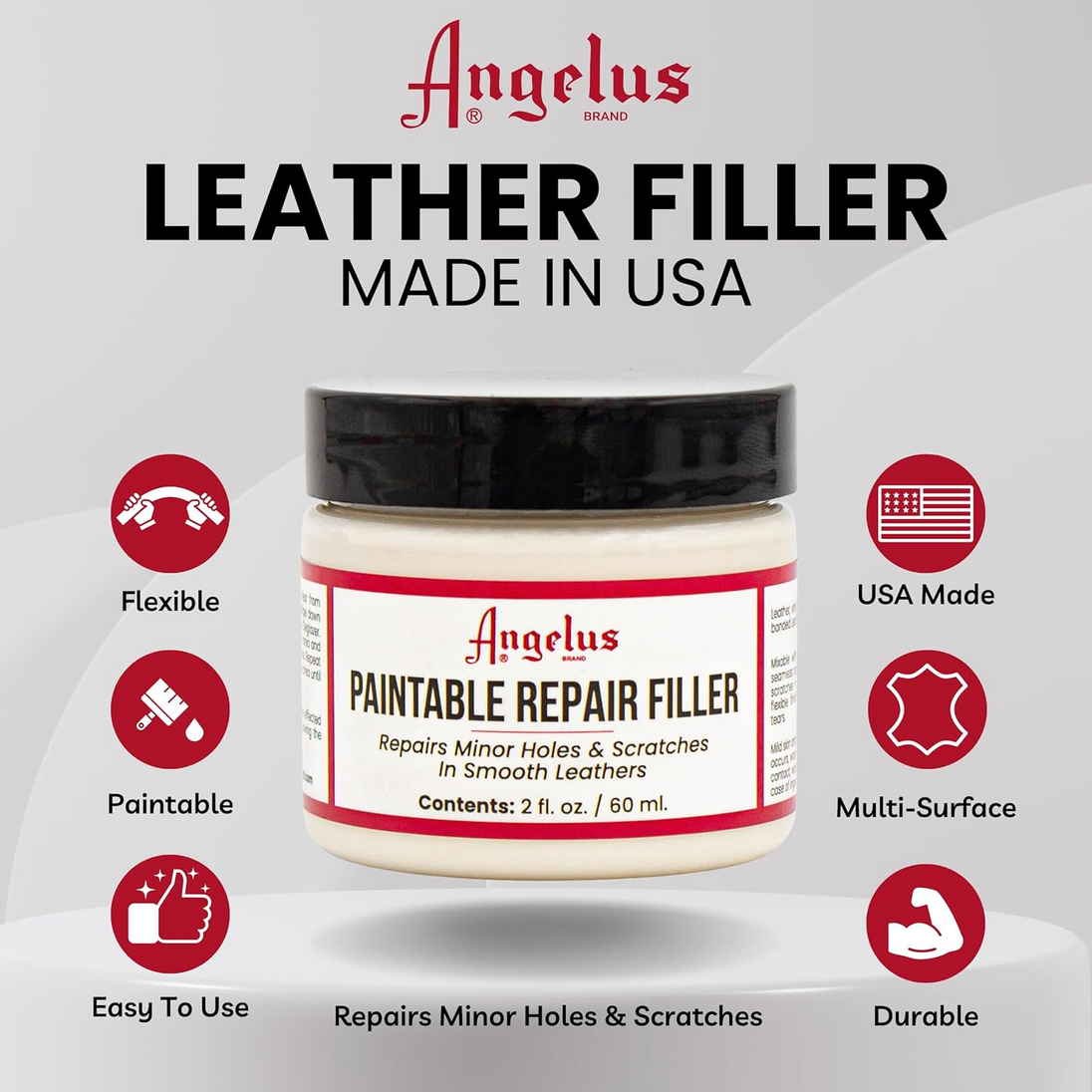 Professional surface preparation with Angelus Paintable Filler showing smooth application on leather for sneaker restoration work