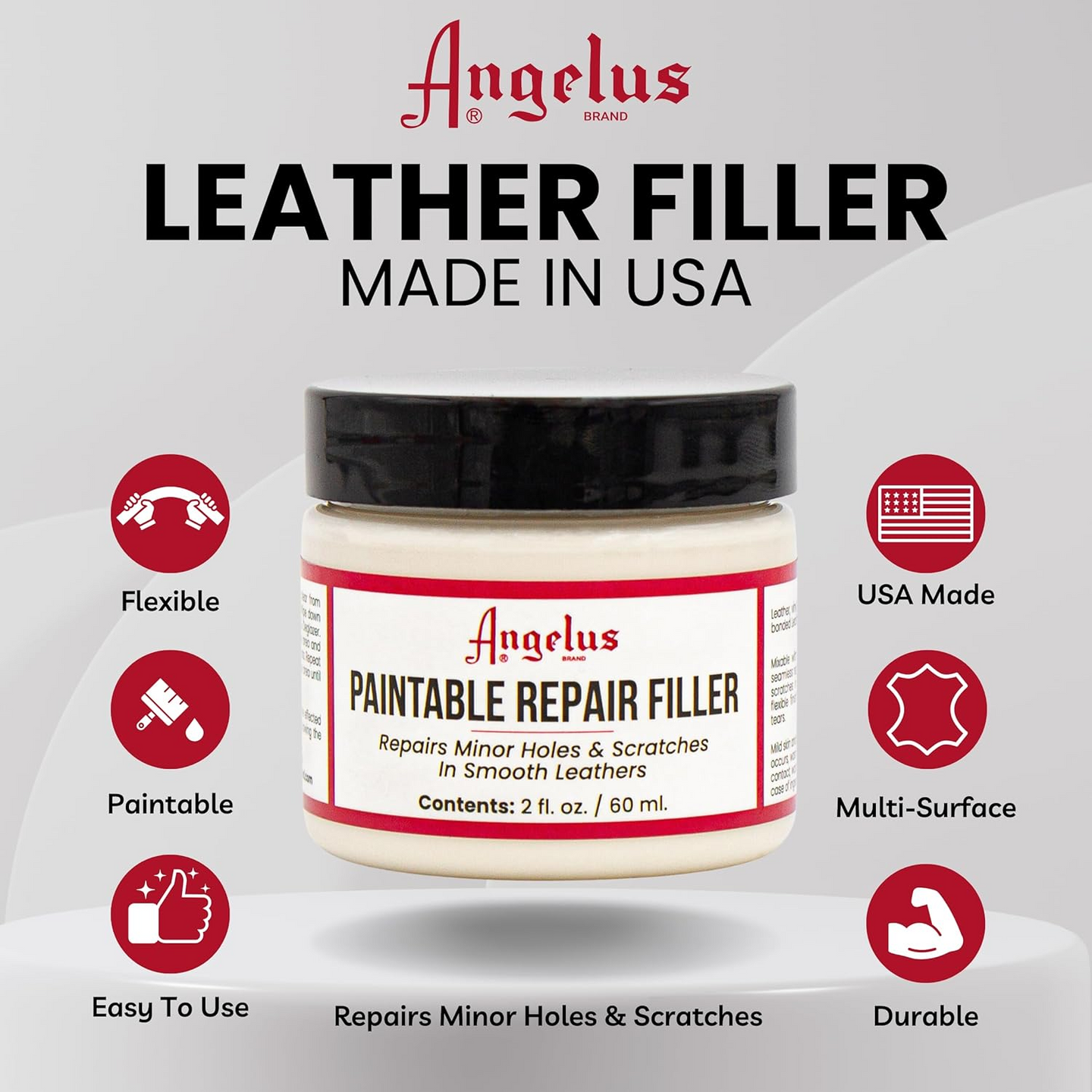 Professional surface preparation with Angelus Paintable Filler showing smooth application on leather for sneaker restoration work