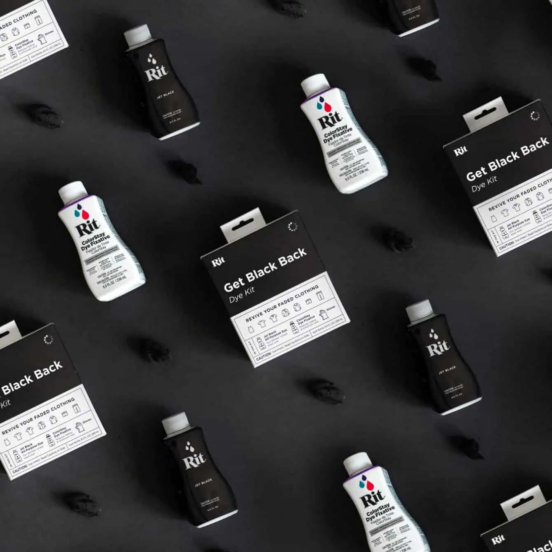 Complete black renewal kit includes everything needed for the dyeing process with clear instructions