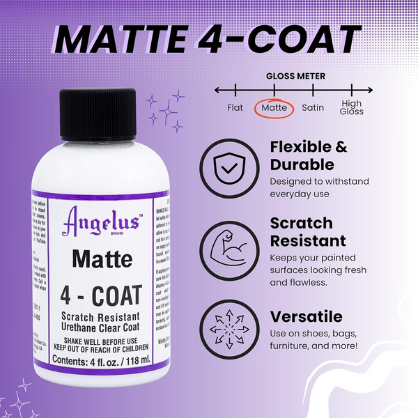 Professional results with Angelus 902 Matte top coat on leather