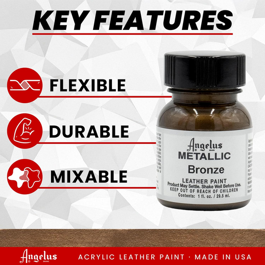 Angelus Bronze 142 metallic paint 4oz bottle for larger custom projects