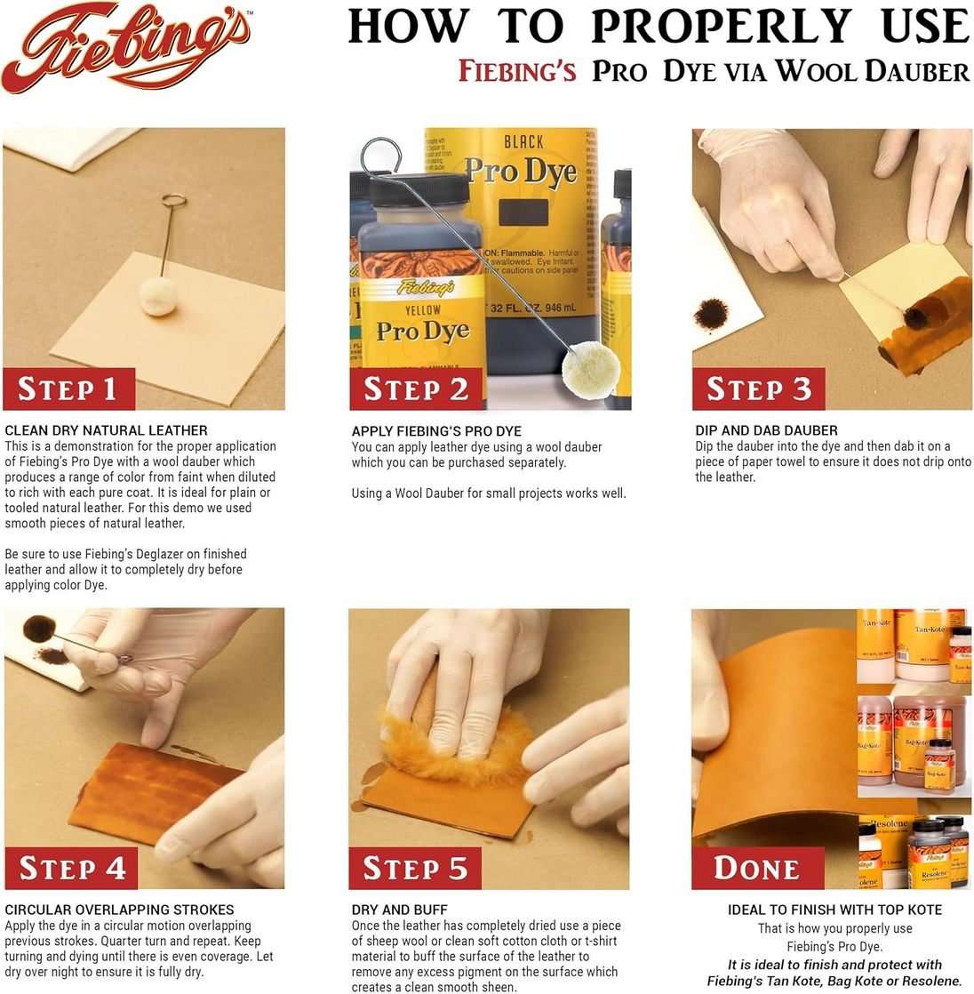 Professional leather craft project coloured with vibrant Fiebing's Pro Dye