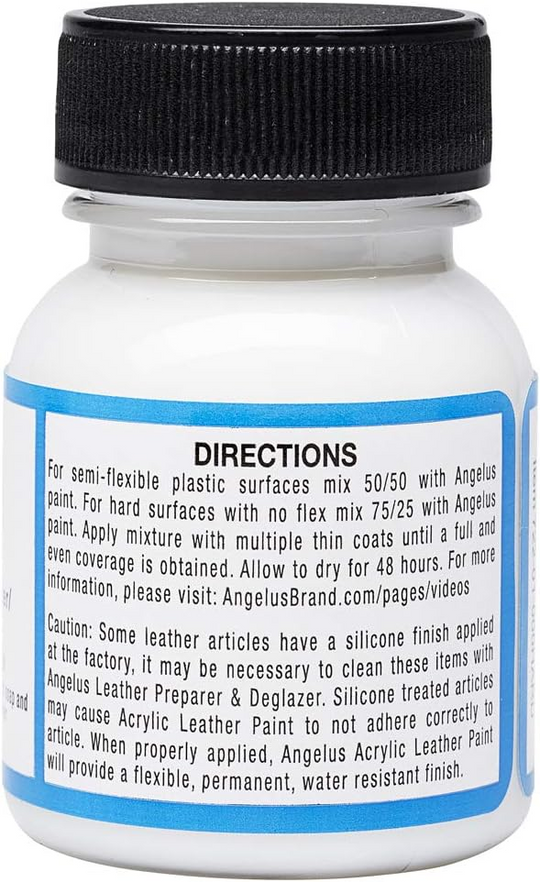 Close-up of plastic surface treated with Angelus 2-Hard showing proper preparation for durable paint applications