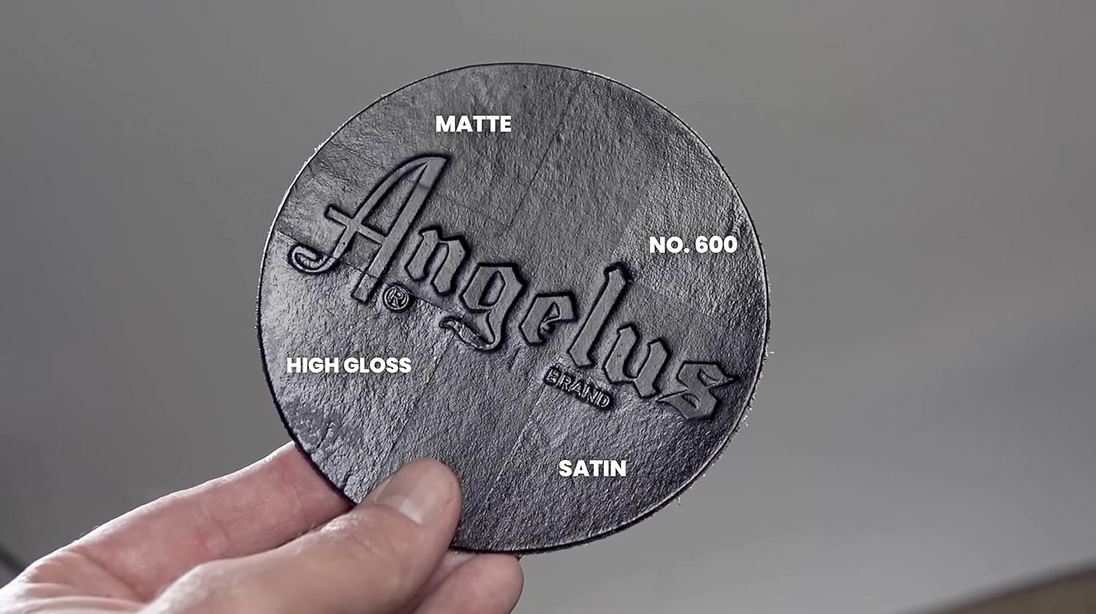 Applying Angelus 600 Gloss Finisher to shoes