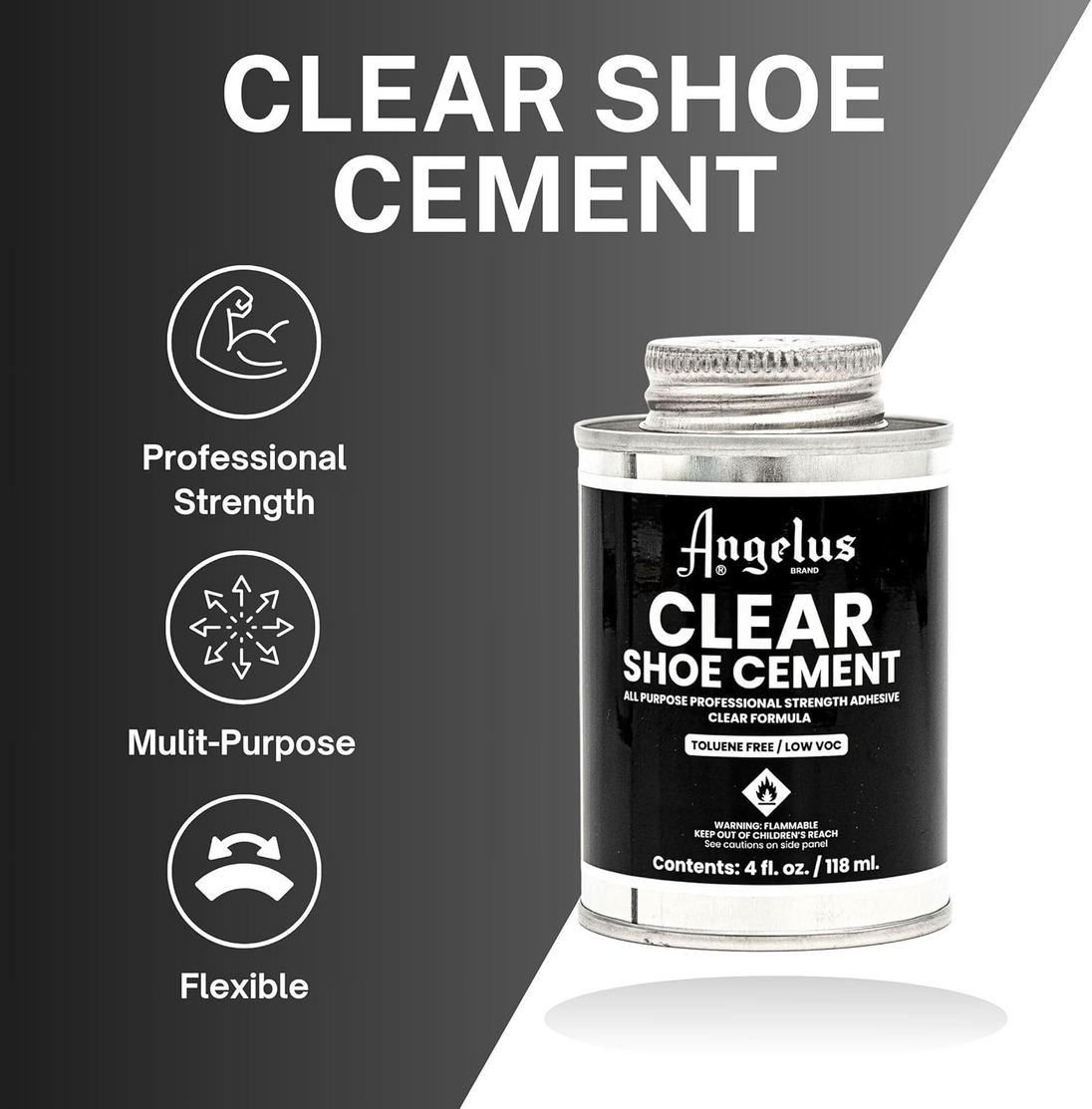 Bonding results using Angelus Clear Shoe Cement showing strong flexible adhesion on shoe repair applications