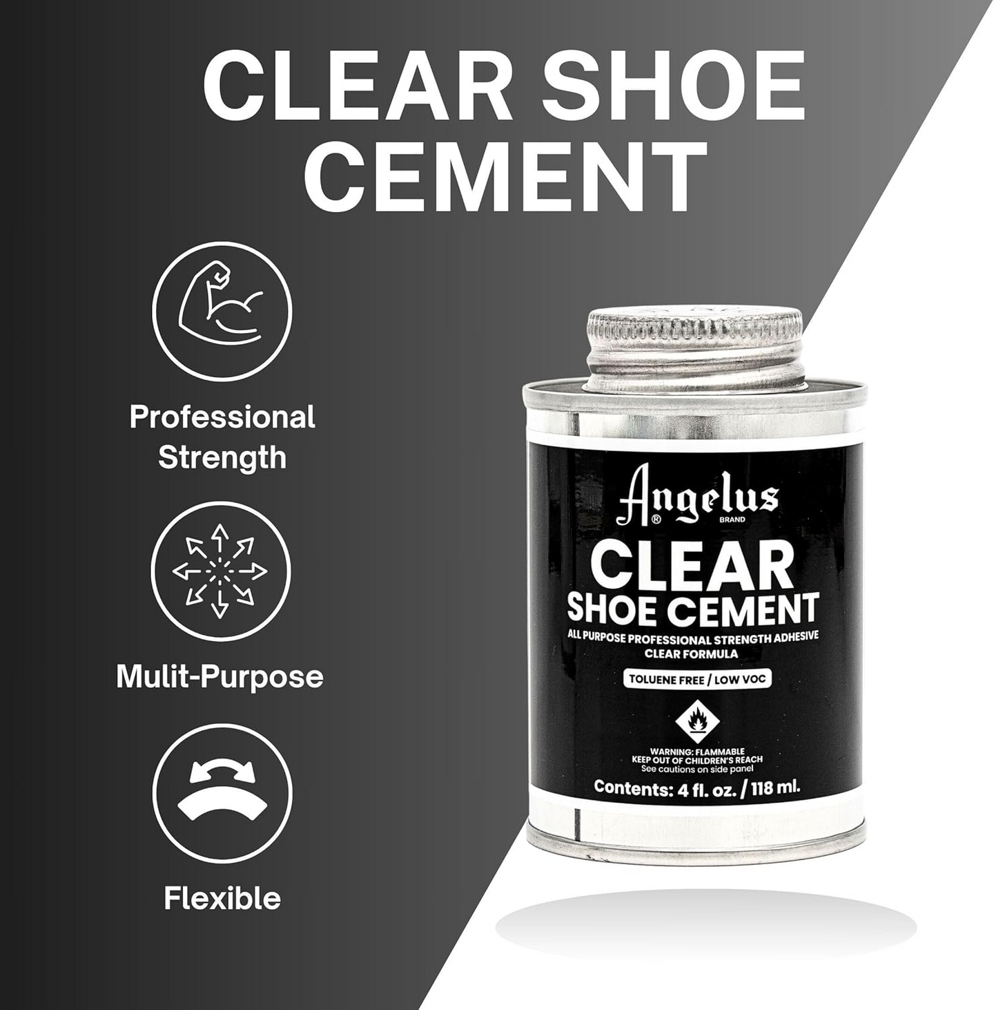 Bonding results using Angelus Clear Shoe Cement showing strong flexible adhesion on shoe repair applications