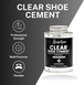 Bonding results using Angelus Clear Shoe Cement showing strong flexible adhesion on shoe repair applications