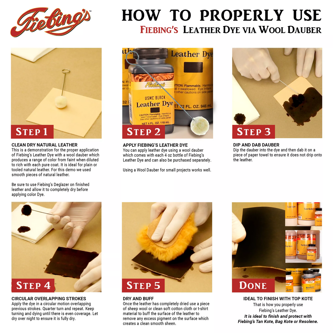 Detailed leather craft work enhanced with vibrant Fiebing's Leather Dye colours