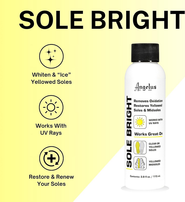 Professional rubber restoration product that effectively removes yellowing from aged sneaker midsoles and rubber components