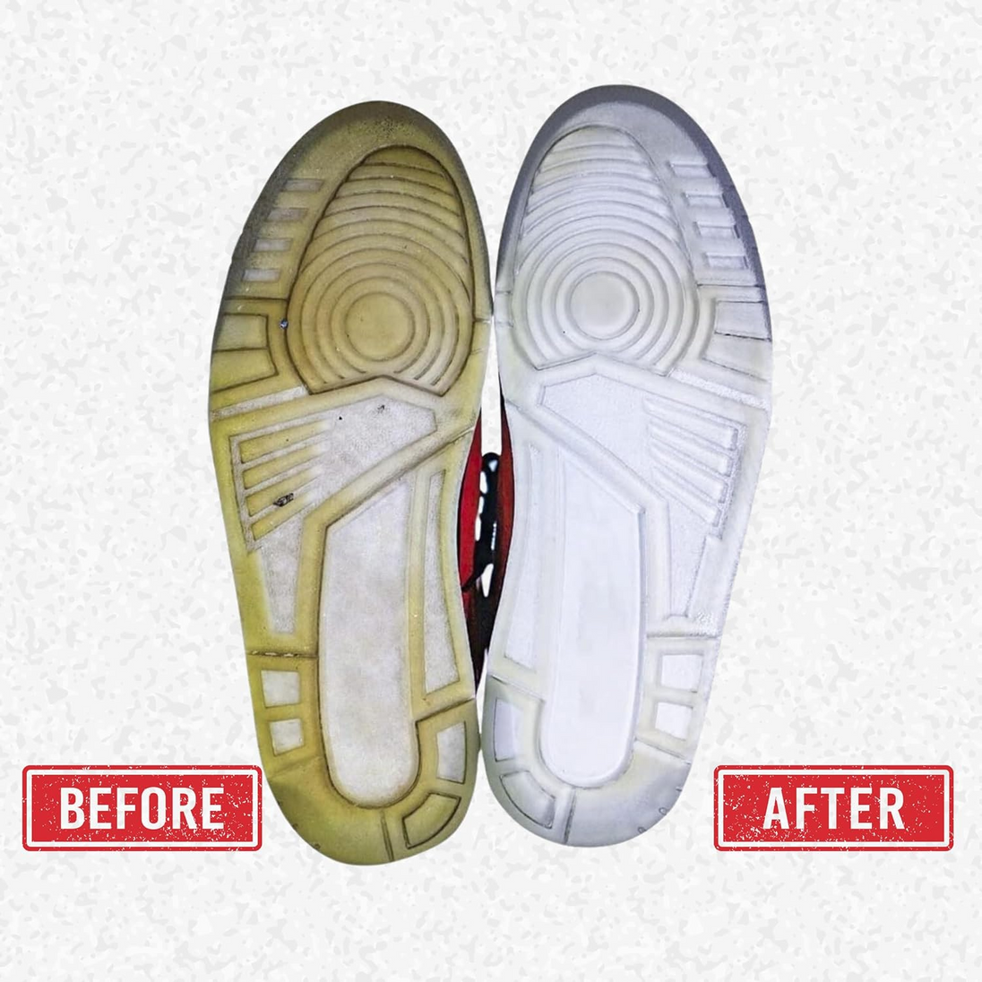 Essential for sneaker restoration formula reverses UV damage and oxidation on rubber to restore original bright white colour