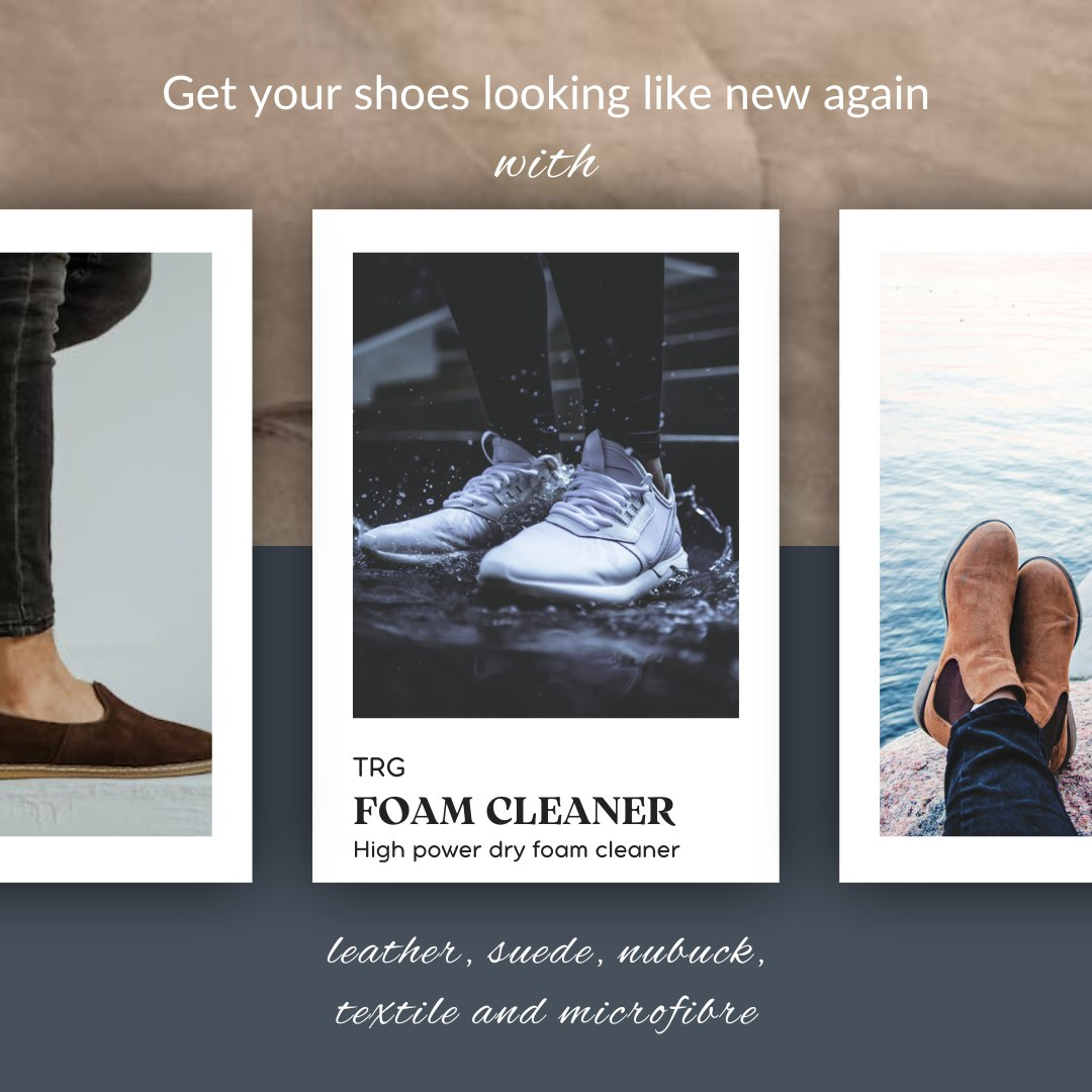 TRG Cleaner Foam Shampoo providing visual cleaning aid and complete coverage on delicate leather surfaces