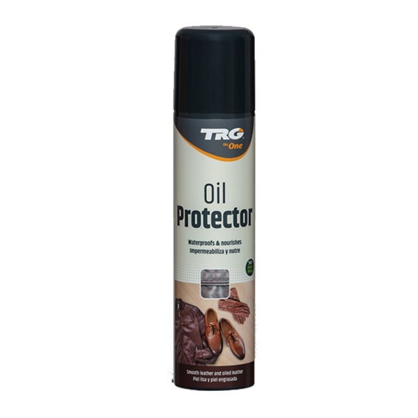 TRG Oil Protector aerosol 250ml creates protective barrier against oil and grease stains on leather and fabrics