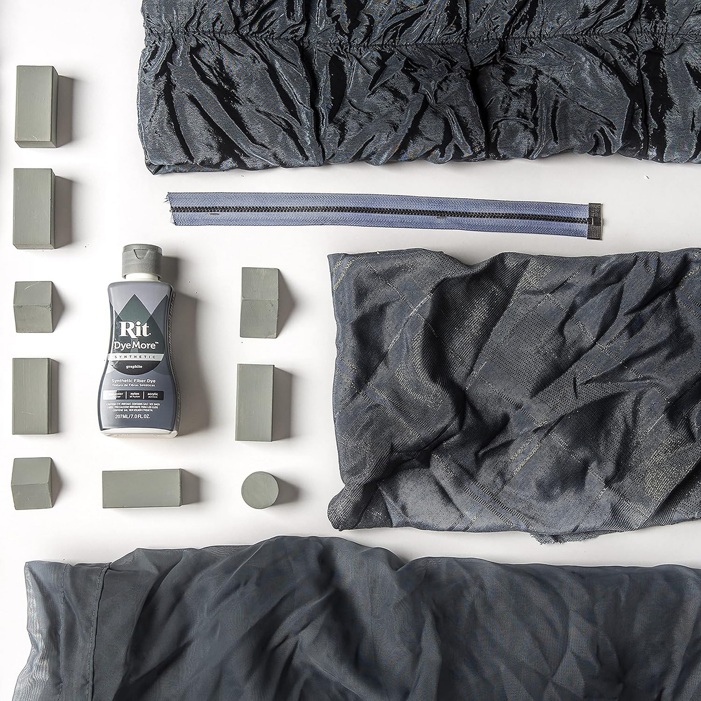 Achieve successful dyeing on synthetics with specialized Rit DyeMore liquid dye formula