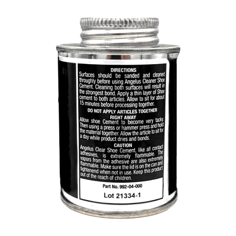 Finished repair using Angelus Clear Shoe Cement showing professional-quality invisible bonding results