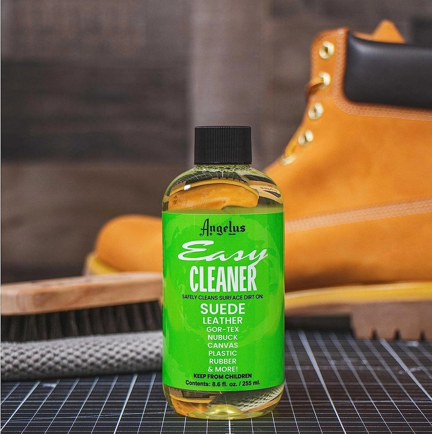 Angelus concentrated cleaning solution that handles all your cleaning needs while protecting your valuable shoes and leather goods
