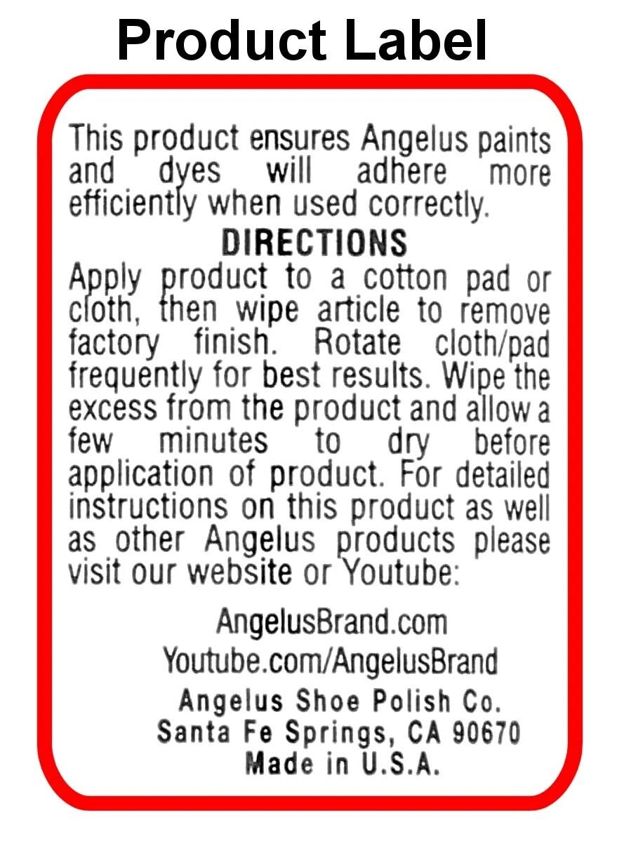 The crucial first step in custom sneaker painting: applying Angelus Leather Preparer & Deglazer to ensure perfect paint and dye adhesion