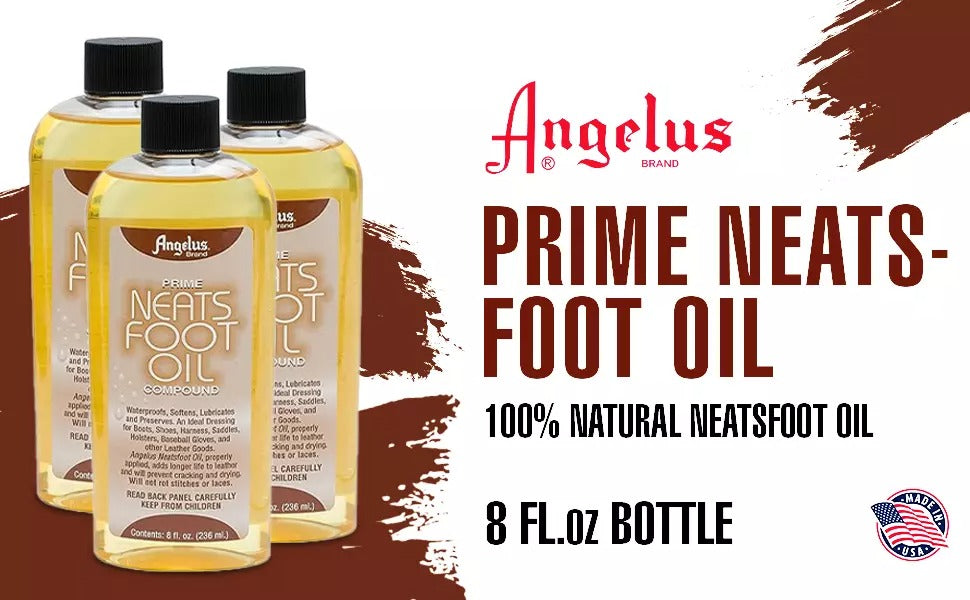 8oz Neatsfoot Oil bottle perfect for regular upkeep of leather journals bags and vintage leather items