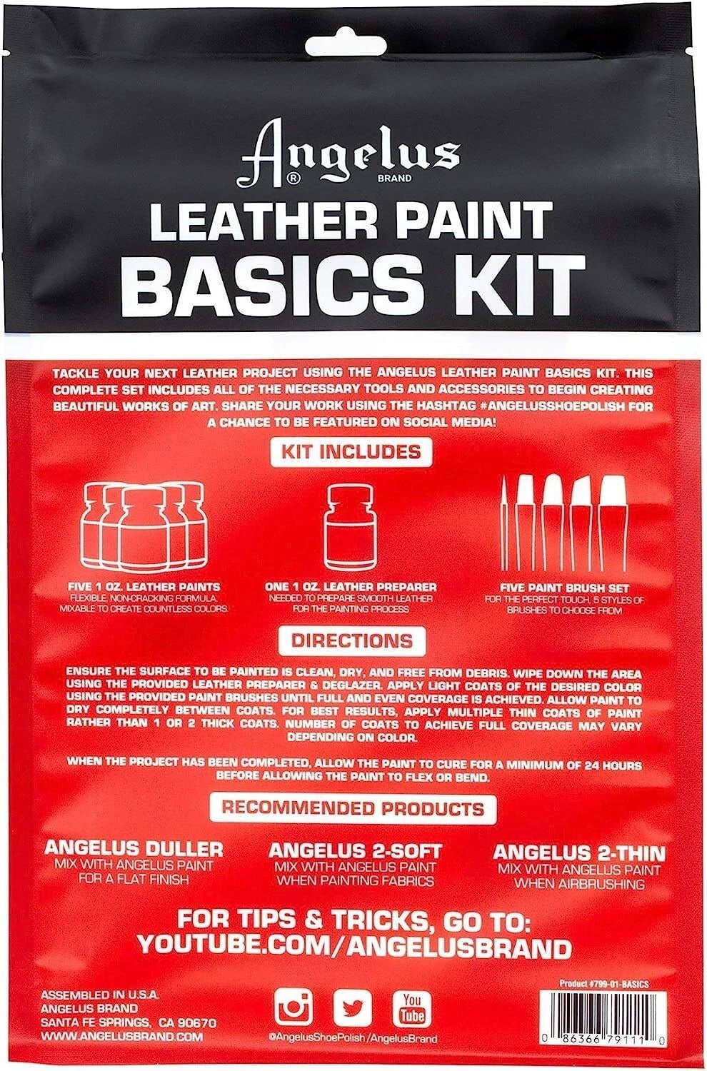 Complete Angelus Basics Paint Kit perfect for learning sneaker customisation techniques and art