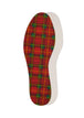 Red and green plaid insole on a white background