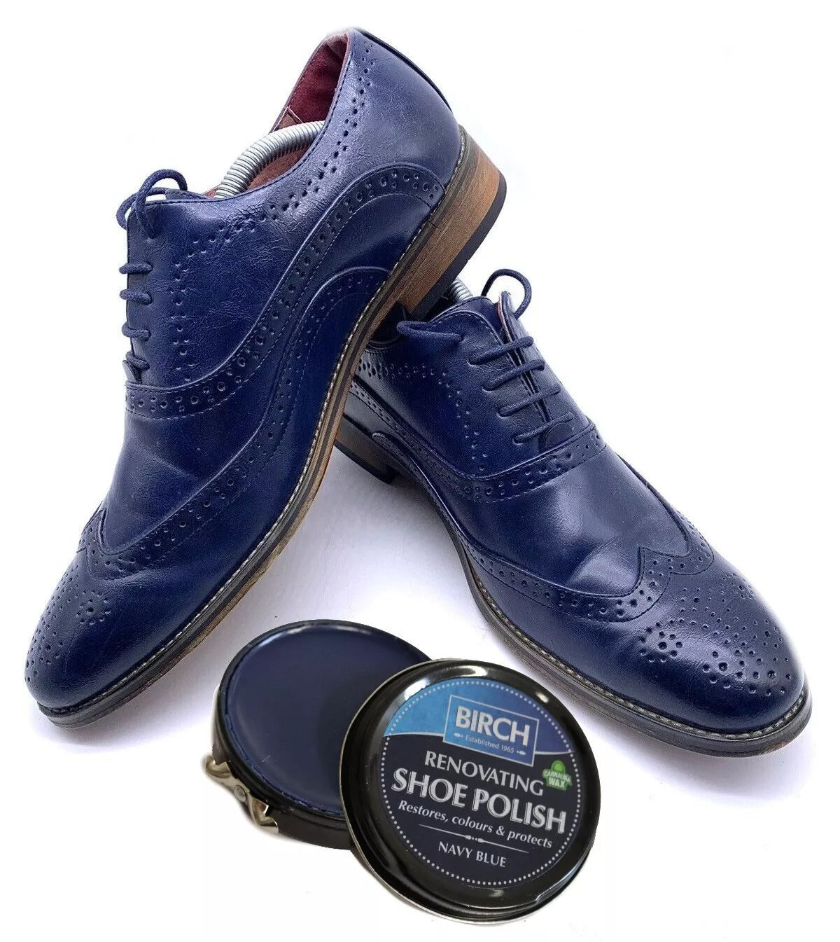 BIRCH Renovating Shoe navy Polish for vibrant colour revival and shoe conditioning