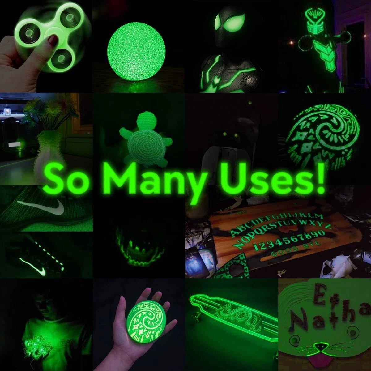 Close-up of Angelus Glow in the Dark paint consistency and application on leather surface for glow effects